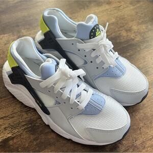 Nike Huarache Run (GS) Big Kids' Shoes White-Blackened Blue DV3479-100 US 5Y